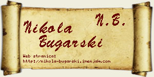 Nikola Bugarski vizit kartica